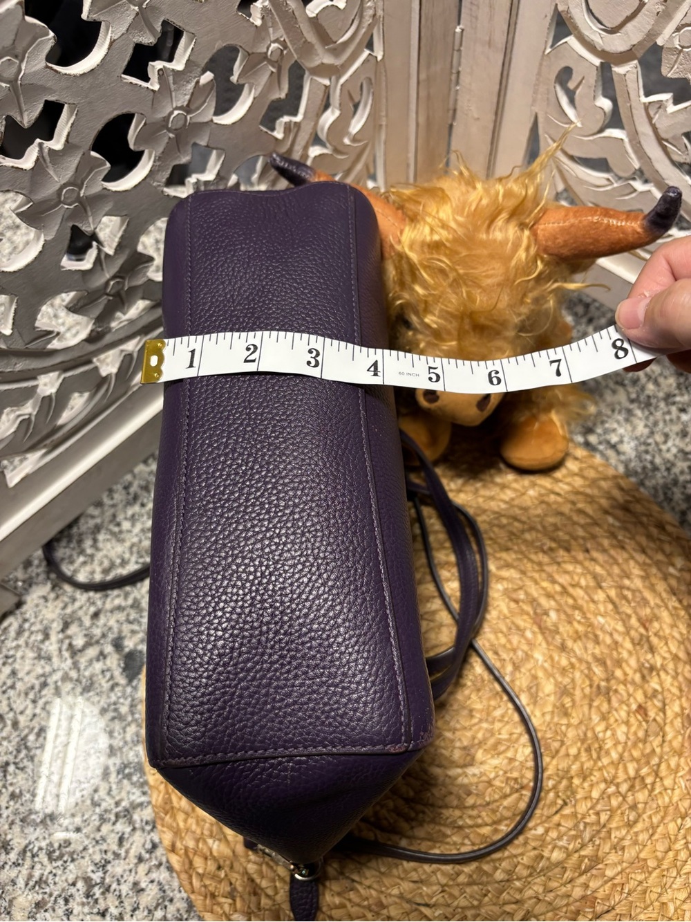kate spade Purple Pebbled Leather Satchel with Removable Strap - Picture 10 of 11